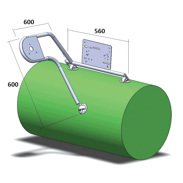Стойка рулевая с креплением на баллон надувной лодки 25мм в Ноябрьске