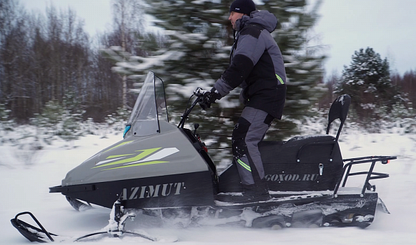 Миниснегоход Бурлак Азимут 24 л.с. , эл.запуск, реверс, тормоз гидравл, капот серый в Ноябрьске