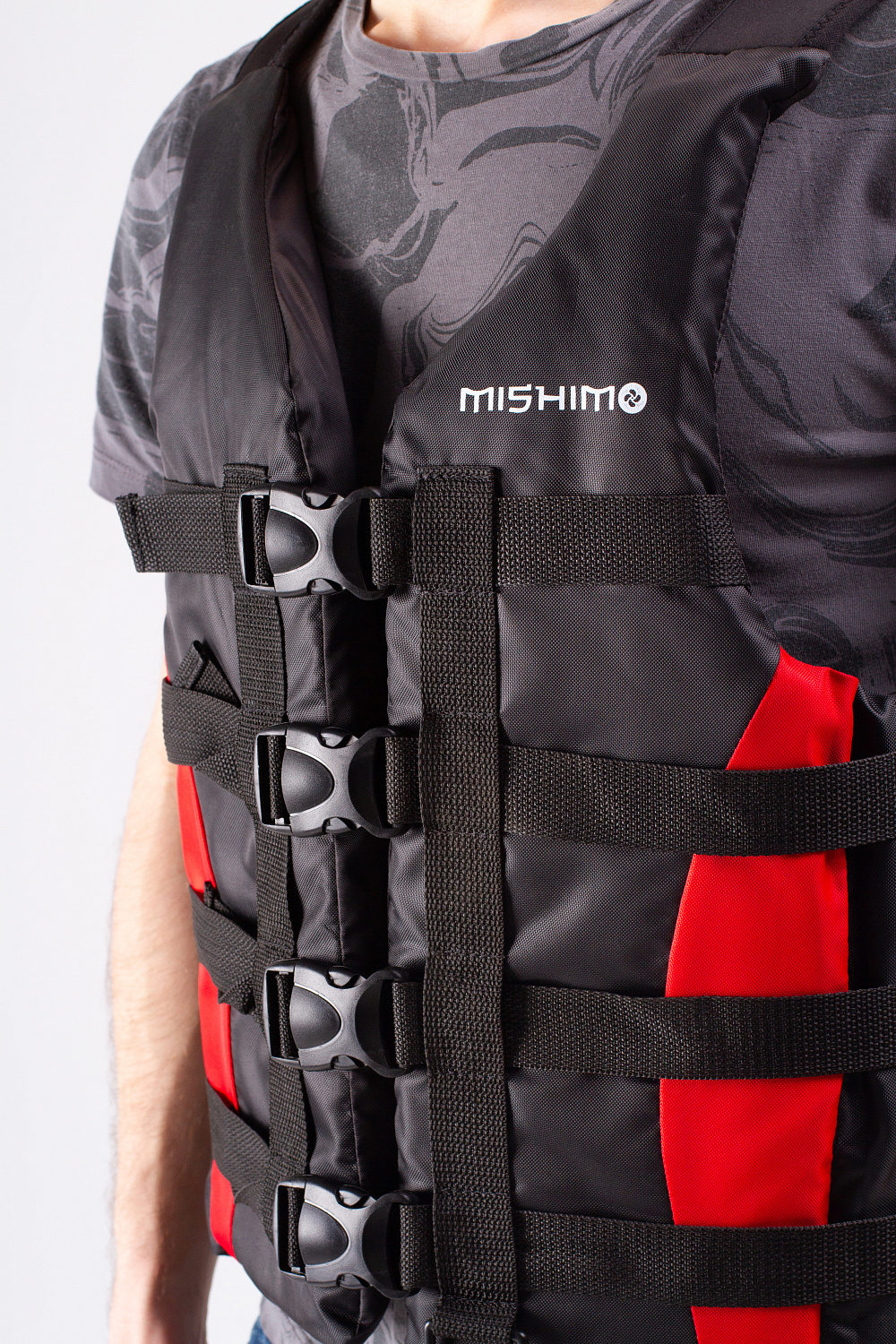 Жилет спасательный MISHIMO PRO Премиум качества Черно-красный в Ноябрьске