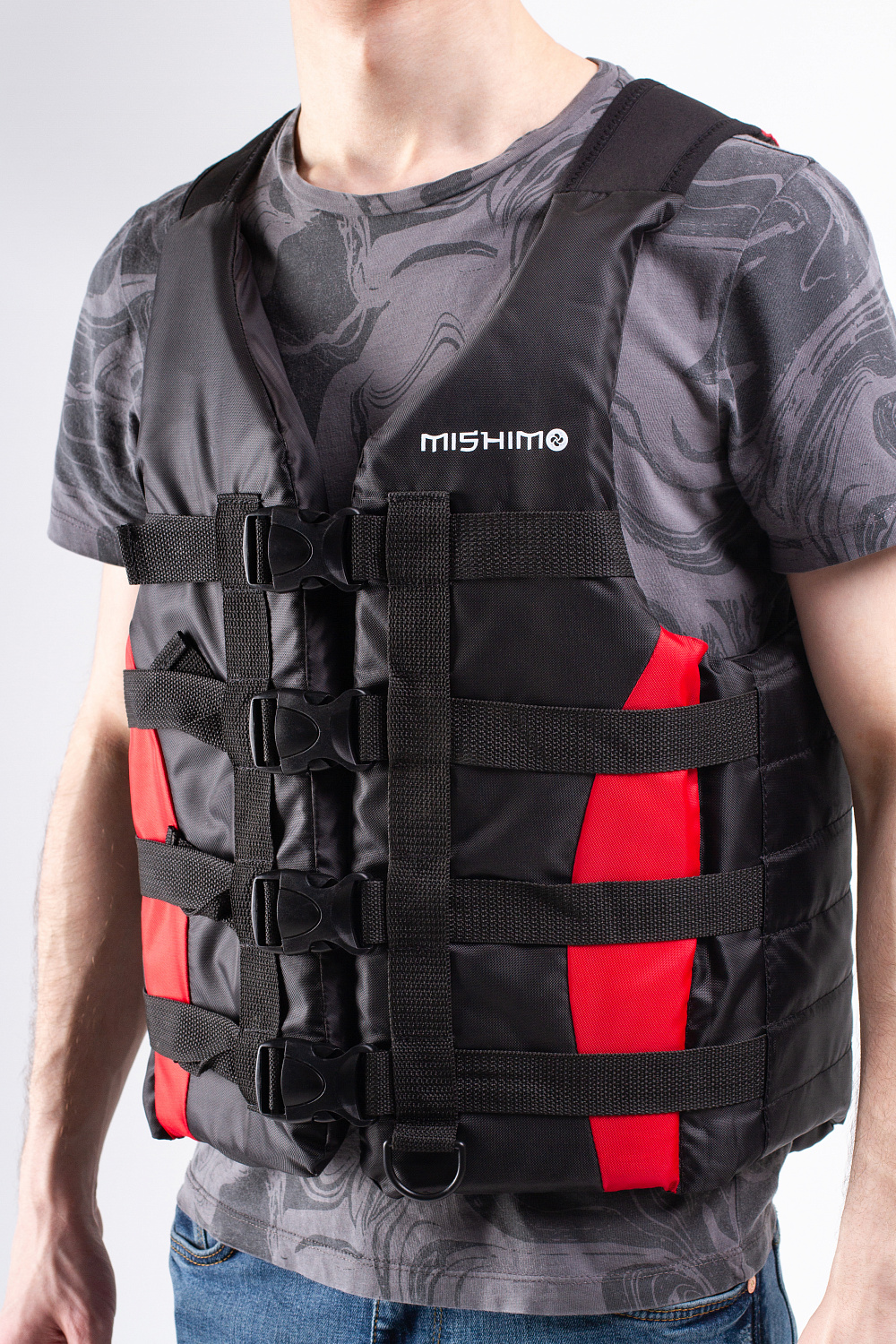 Жилет спасательный MISHIMO PRO Премиум качества Черно-красный в Ноябрьске
